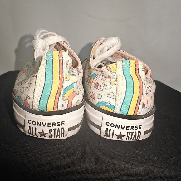 Converse Girls Kid Youth Size 2 All Star Rainbow Castle Rainbow Low Top 372944F - Picture 4 of 9